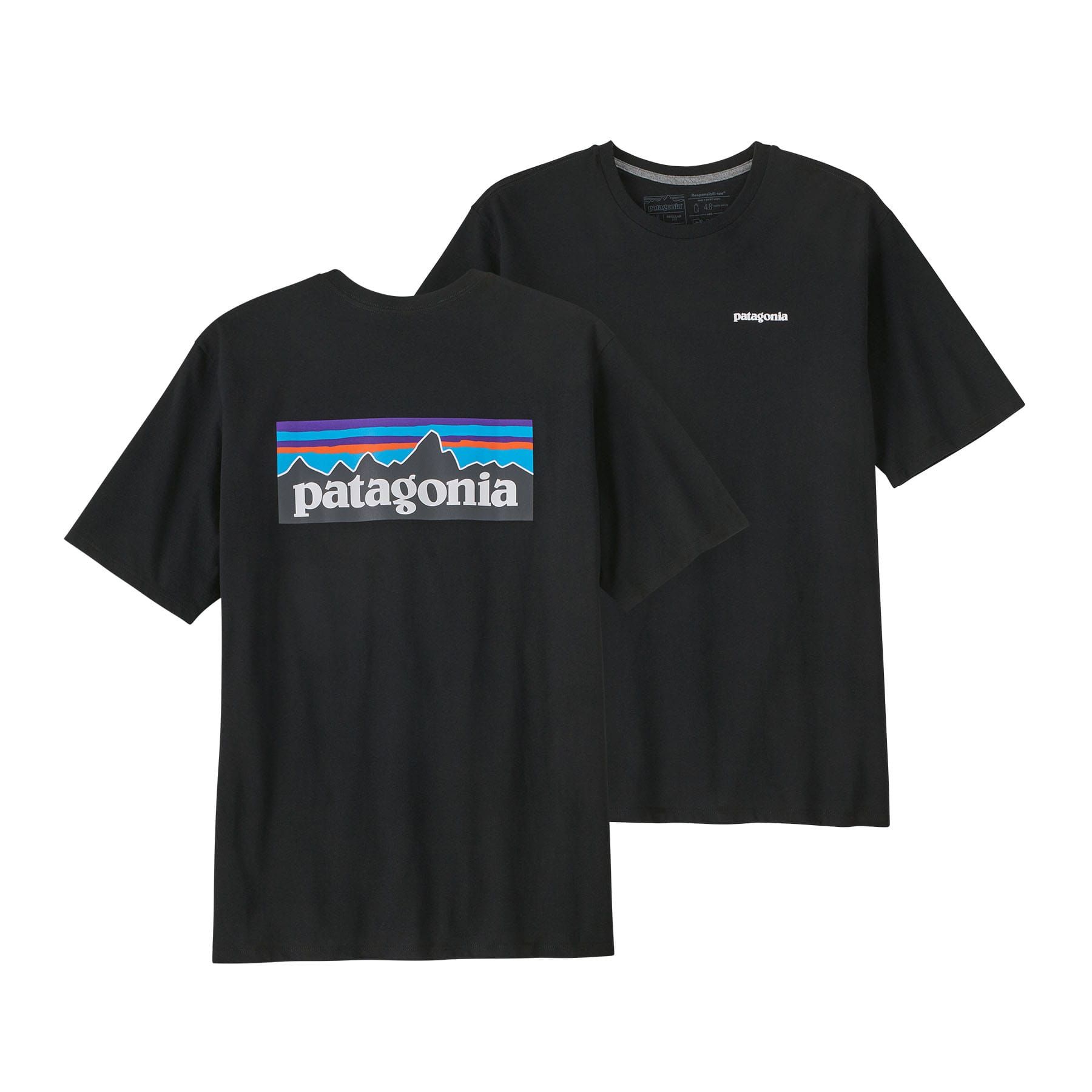Patagonia Men's P-6 Logo Responsibili T-Shirt Black 38535 BLK P1