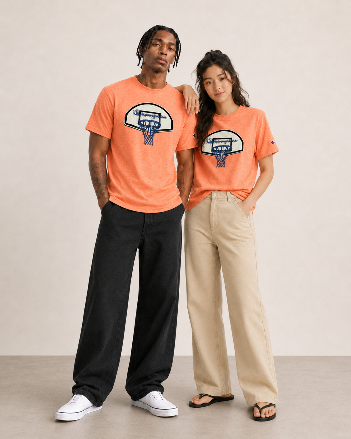 Champion Classic Graphic T-shirt B-Ball Hoop Red Glow Heather GT23H 5867DA ATCP