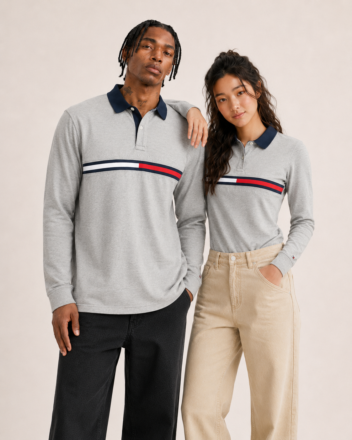 Tommy Hilfiger Mens  Tanner Ls Polo CF Grey Heather 78J3611 050