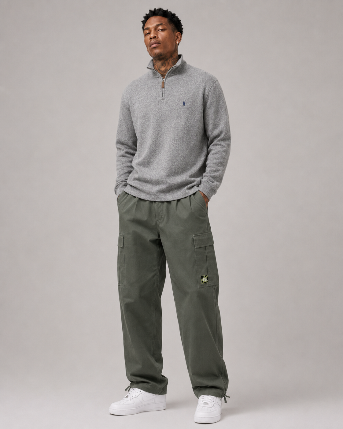 Polo Ralph Lauren Men's Half Zip Up Sweater Grey Heather 710723158018