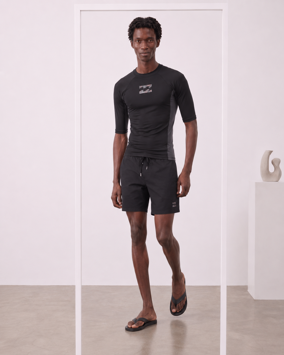 Billabong Iconic Short Sleeve Rashguard Black MWLYGICS