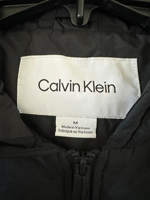 Calvin Klein Men's Full Zip Hooded Puffer Jacket Black Beauty 40JM502 001 - APLAZE