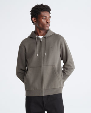 Calvin Klein Men's Archive Logo Fleece Zip Hoodie Beluga 40QM434 021 - APLAZE