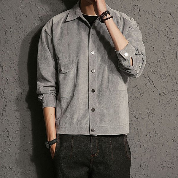 (LKFNC)남성 스웨이드 소재 단추 디자인 가을 자켓 INSUM40