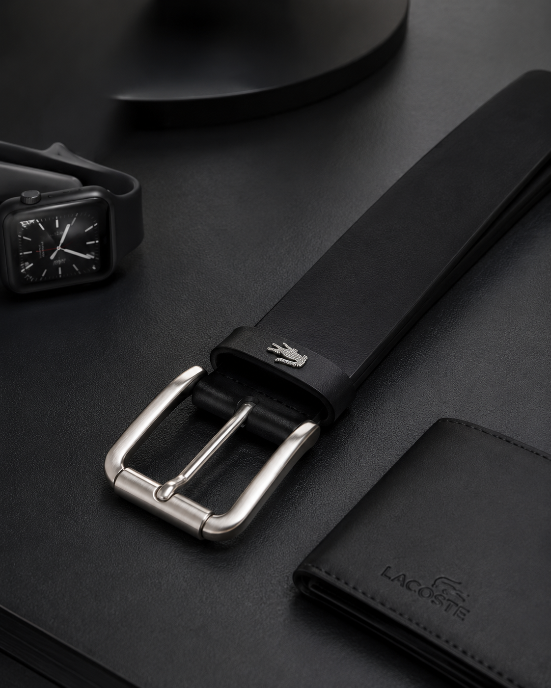 Lacoste Raw Edges Leather Belt Black RC3089 000