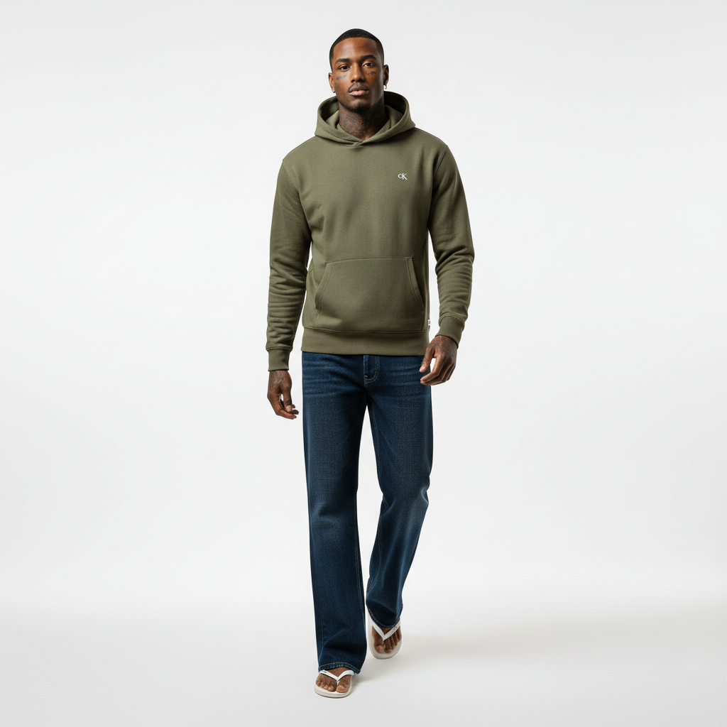 Calvin Klein Men's Archive Fleece Hoodie Beluga 40QM431 021