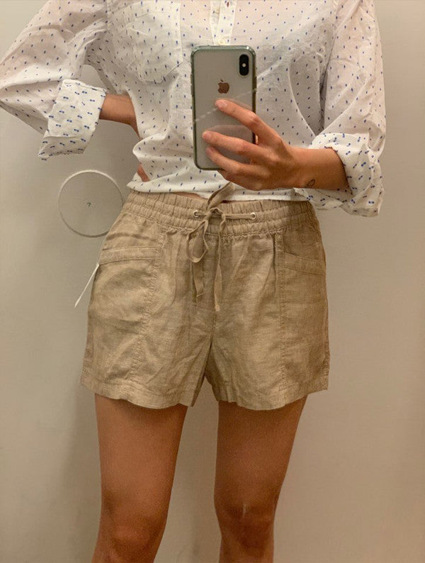 Gap Women's 3.5" Pull-On Linen Rayon Shorts Mojave 437974 03 G1