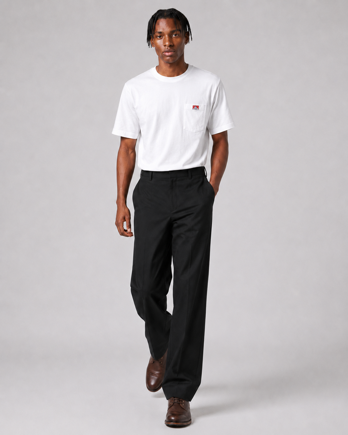 Ben Davis Classic Label Pocket T-Shirt White 9020 WHT