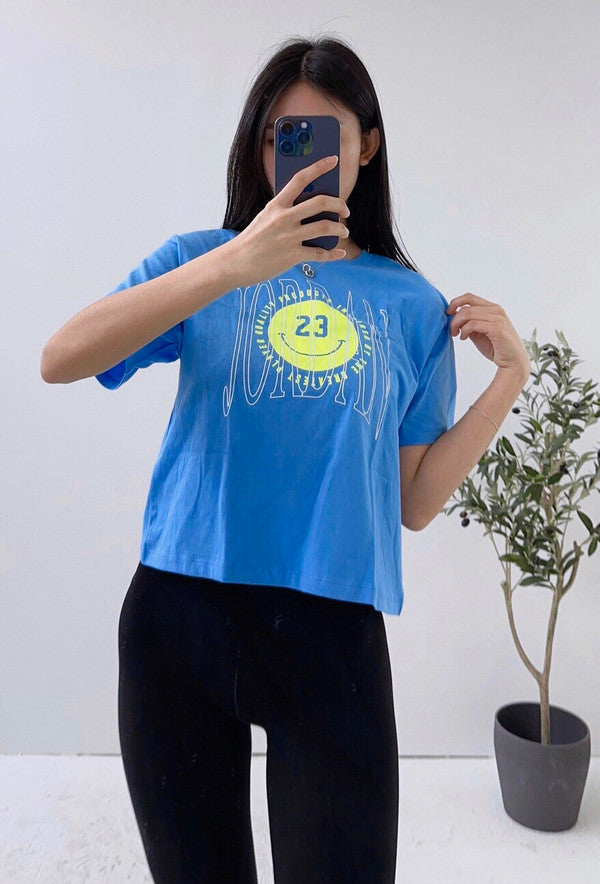 Nike Girl's Jodan 23 Rise-Up T-Shirt University Blue 45C200 B9F N4