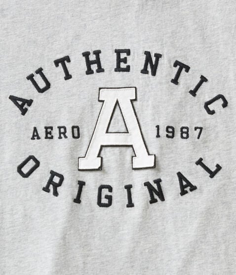 Aeropostale Men's Aero Authentic Oval Appliqué Graphic T-Shirt Heather Grey 4609 052 ET2