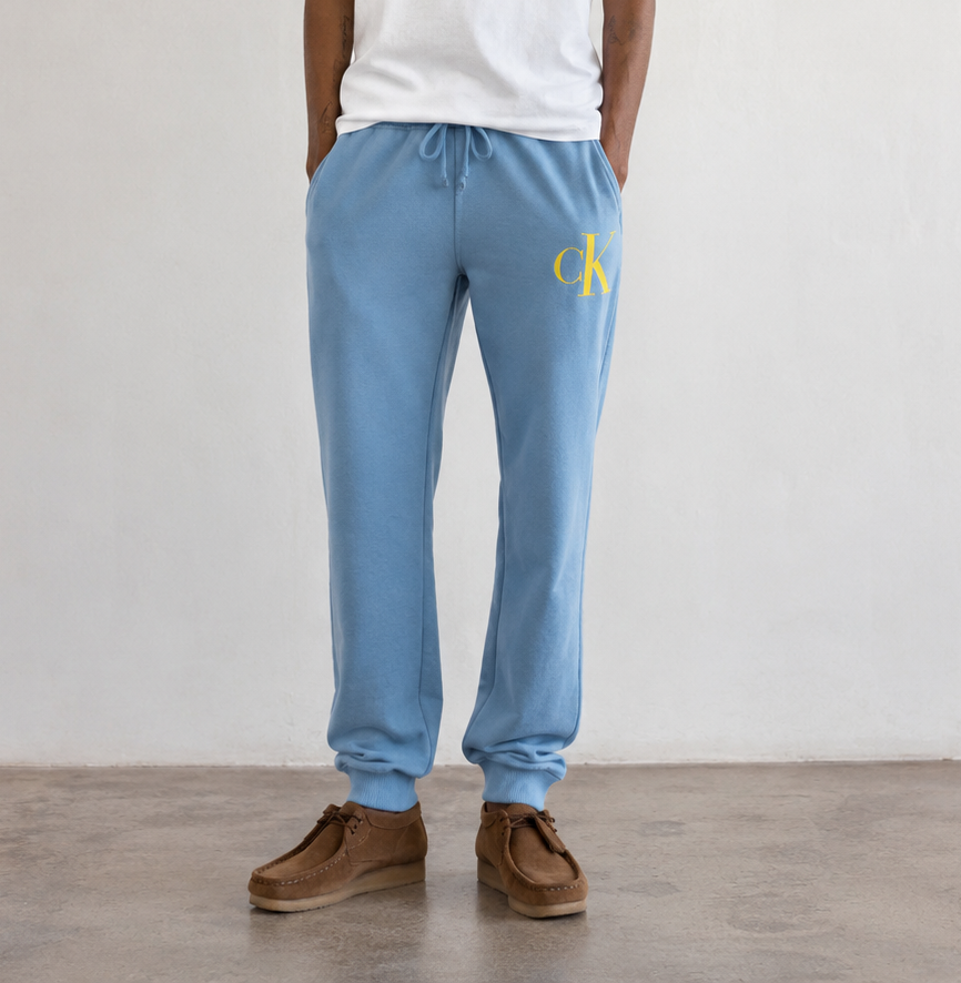 Calvin Klein Men's Monogram Fleece Jogger Blissful Blue 40JM836 430