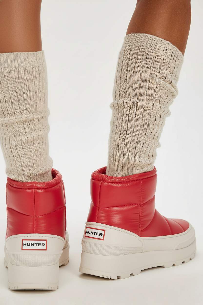 Hunter Women's Amble Waterproof Snow Booties Medium Red HWAMBLE 610