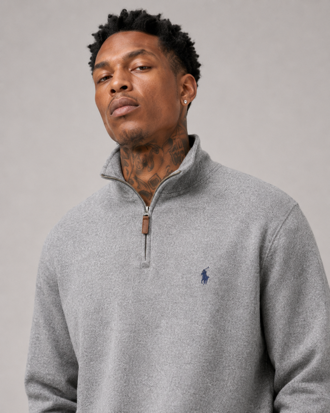 Polo Ralph Lauren Men's Half Zip Up Sweater Grey Heather 710723158018