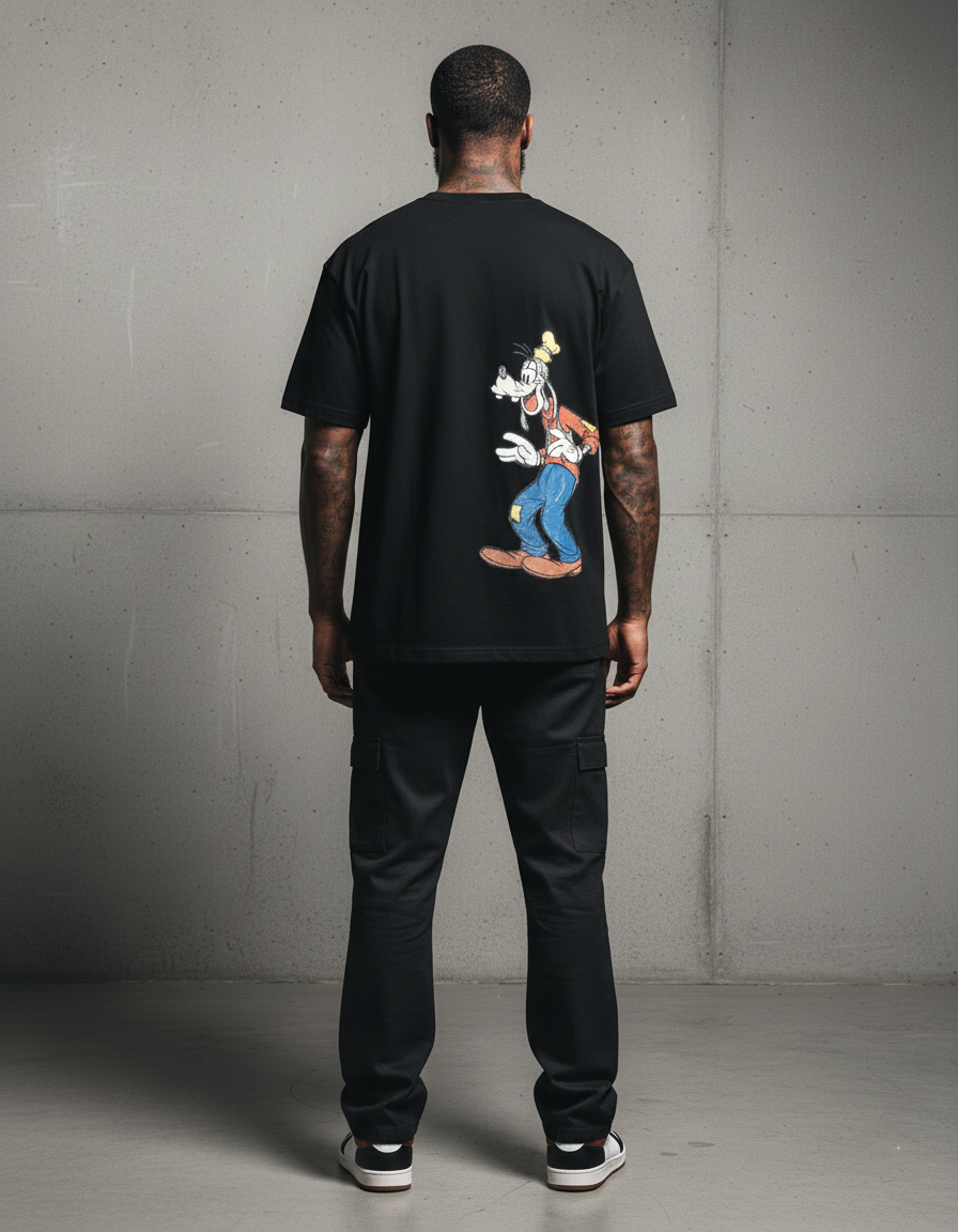 Champion Men's Disneys Mickey & Friends Heritage Tee, Disneys Two-Shot Goofy Black T1919G 592170 003