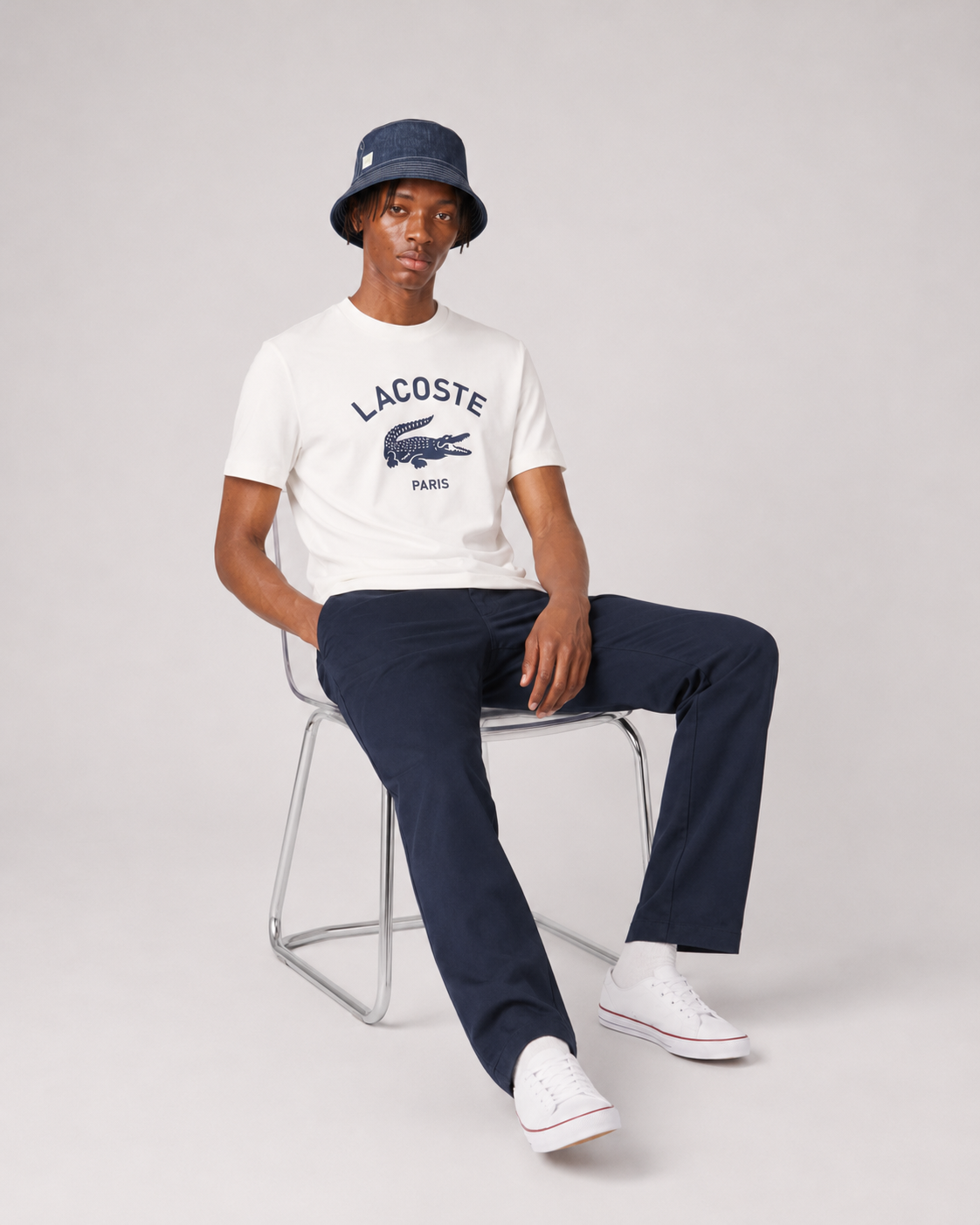 Lacoste Signature Print Cotton T-shirt White TH2733 70V
