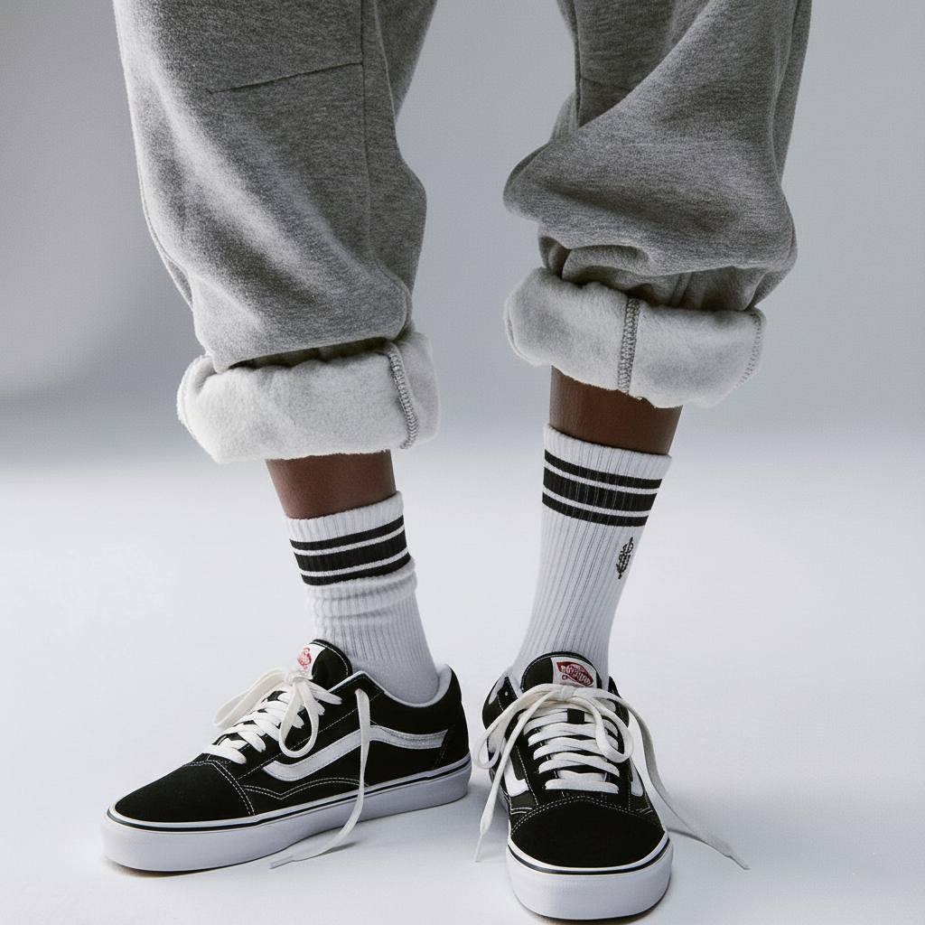 Vans Knu Skool Skate Shoe Black/True White VN0009QC6BT