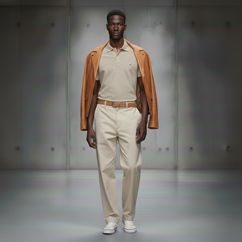 Tommy Hilfiger Men's CF Prespring Ivy Polo Shirt Beige Heather 78J4051 280