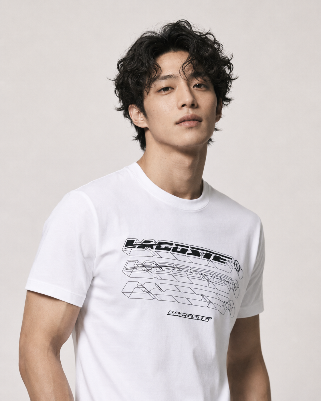 Lacoste Mens Loose Fit Organic Cotton Pique T-Shirt White TH5529 001