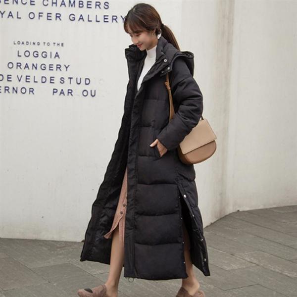 짝꿍닷컴 여성 2컬러 롱 베이직 옆트임 패딩 점퍼 DHH-L32