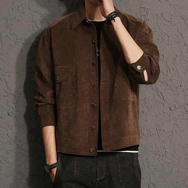 (LKFNC)남성 스웨이드 소재 단추 디자인 가을 자켓 INSUM40