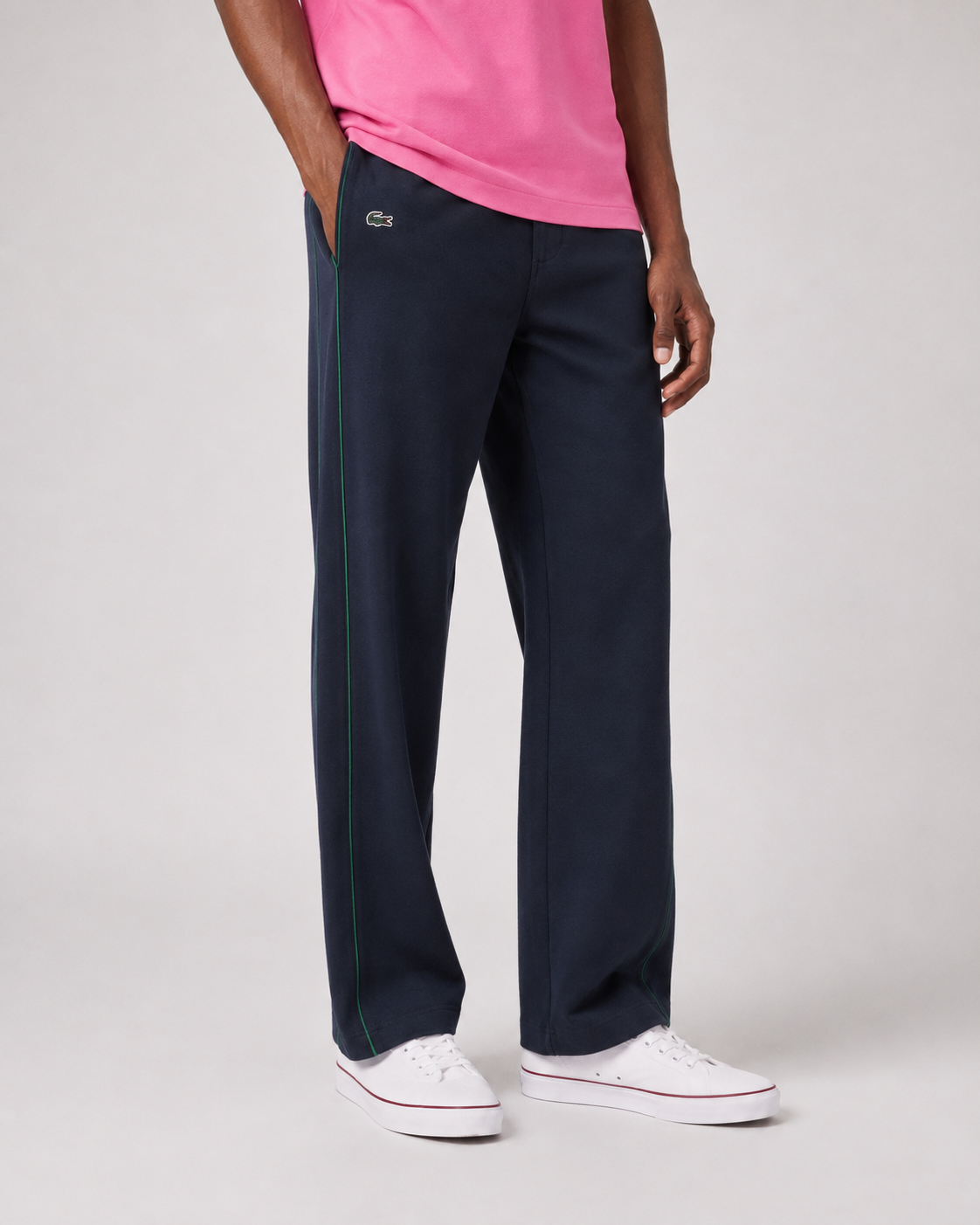 Lacoste Men’s Waffled Cotton Lounge Pants Navy Blue / Green 3H0981-51 FW7
