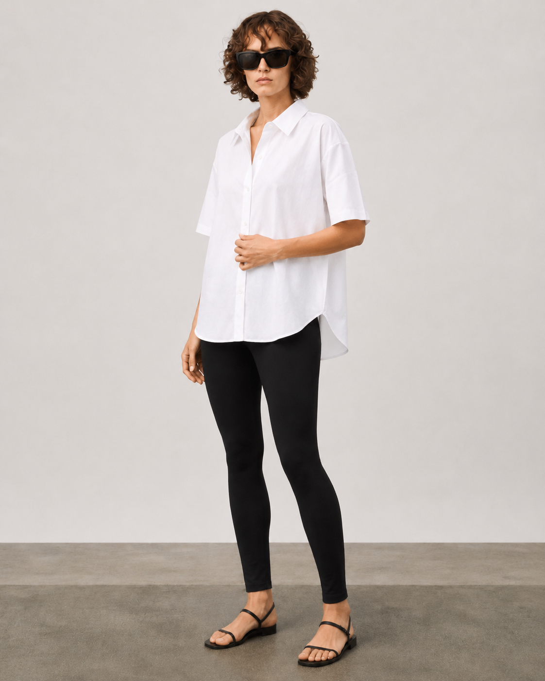 Calvin Klein Women's Essential Short Sleeve Poplin Shirt White M3TA0528 SW9 C3