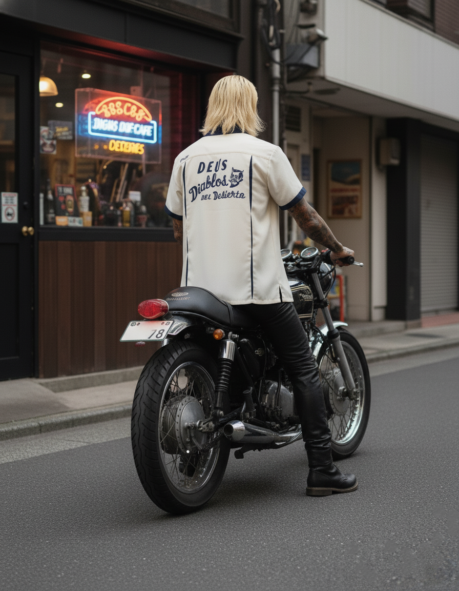 Deus Ex Machina Diablo Bowling Shirt Dirty White DMP255117 DWH