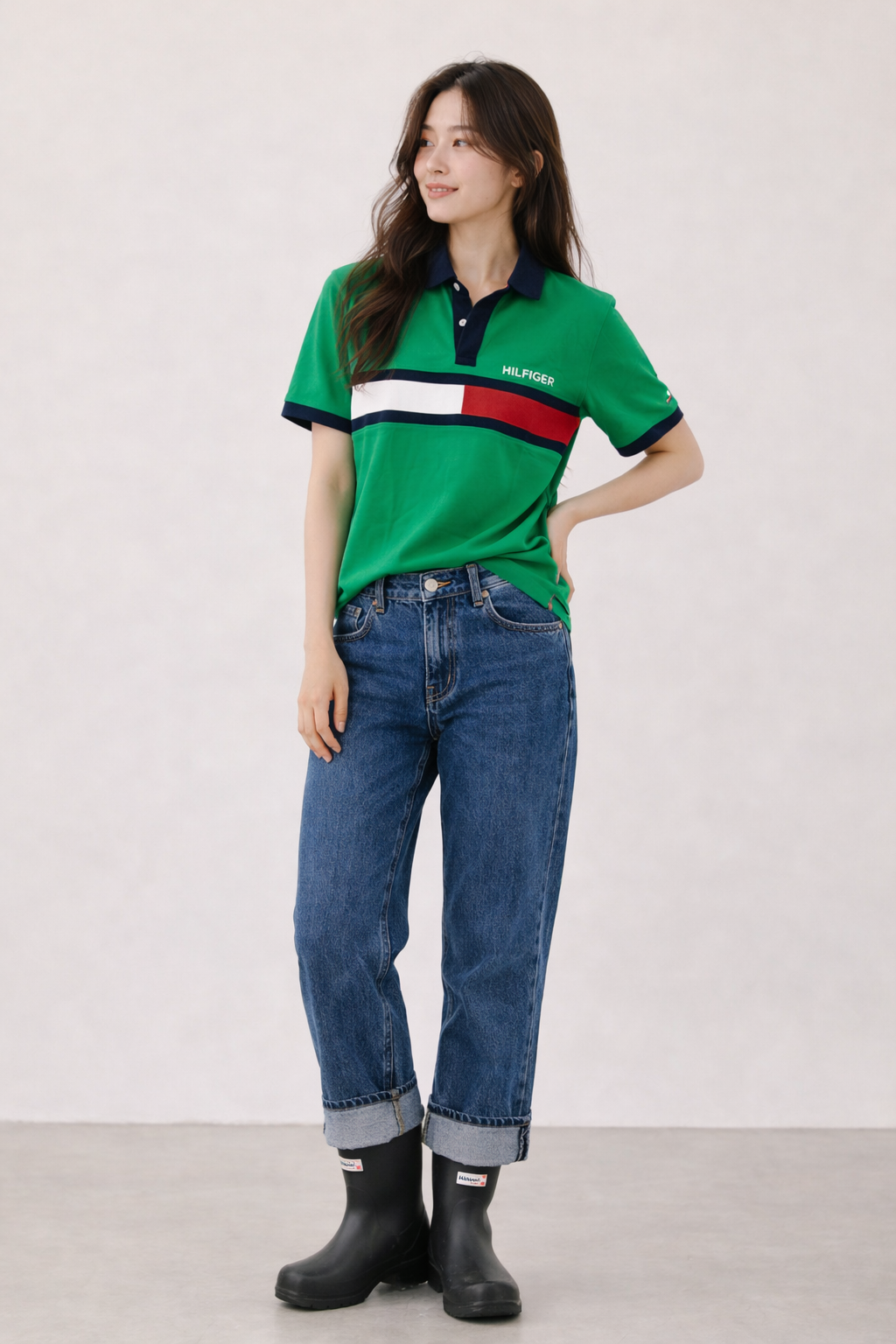 Tommy Hilfiger Men's Holly Custom Fit SS Polo T-Shirt Green Treasure 78D4748 300