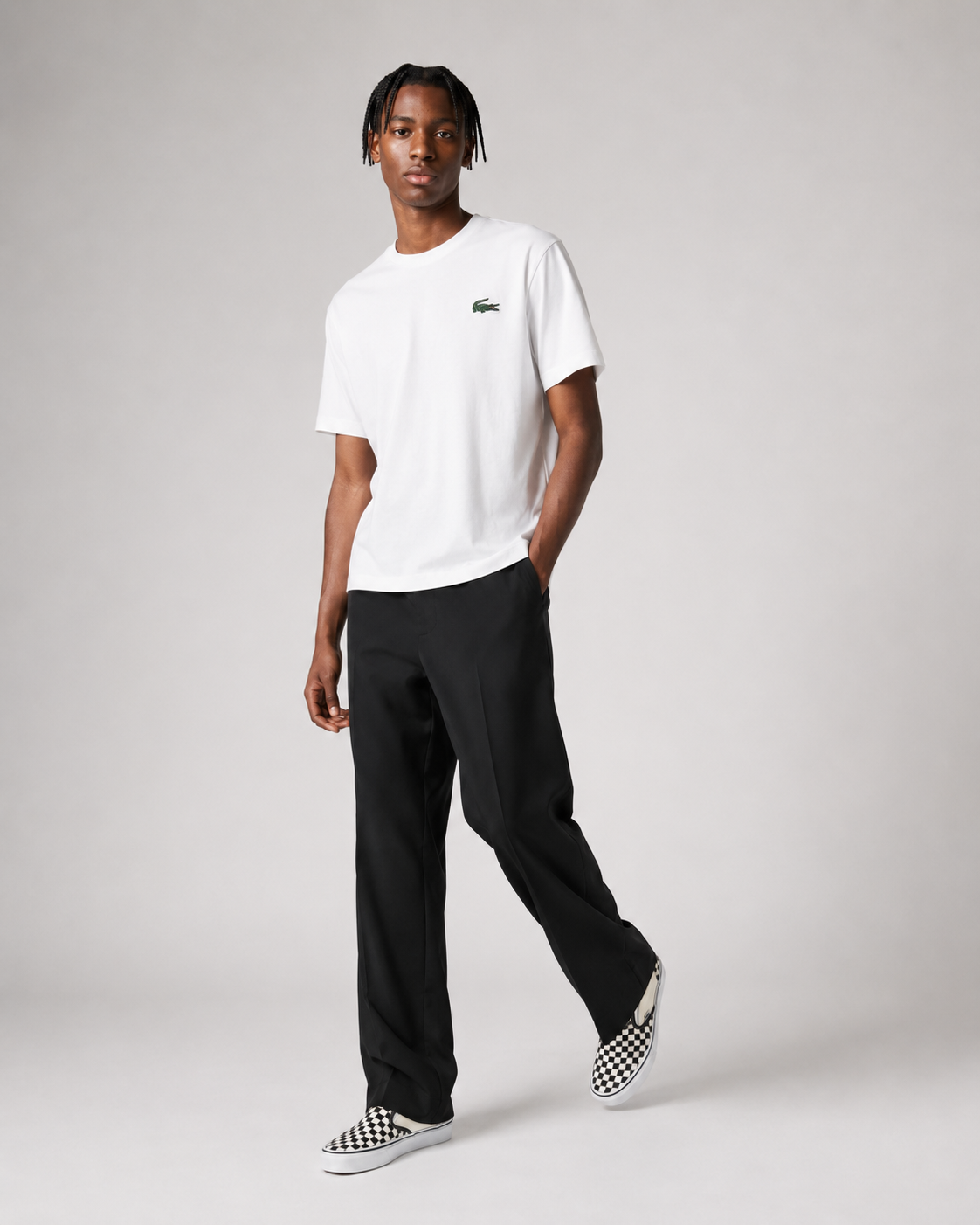 Lacoste Men’s Crocodile Print Cotton Undershirt White / Green TH9460-51 737