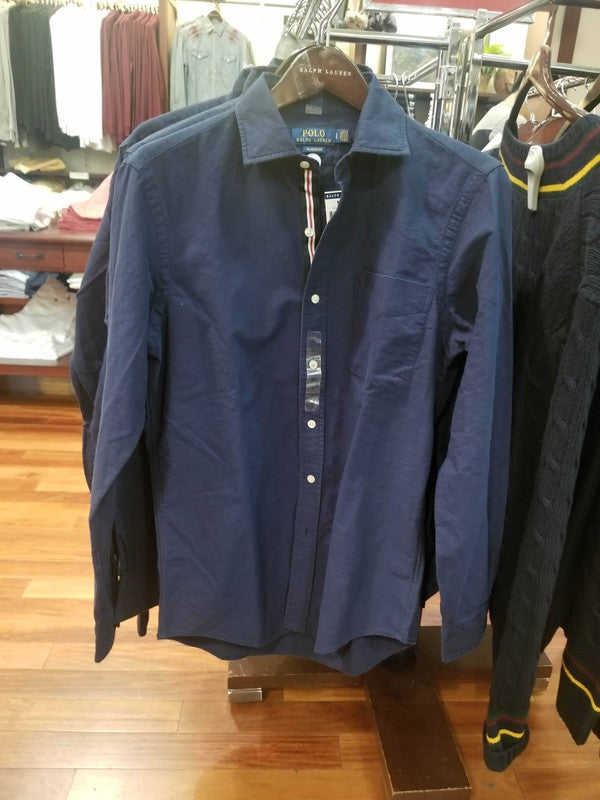 Polo Ralph Lauren Men's Back Point Lettering Classic Fit Long Sleeve Shirt Navy 710764181001 B10