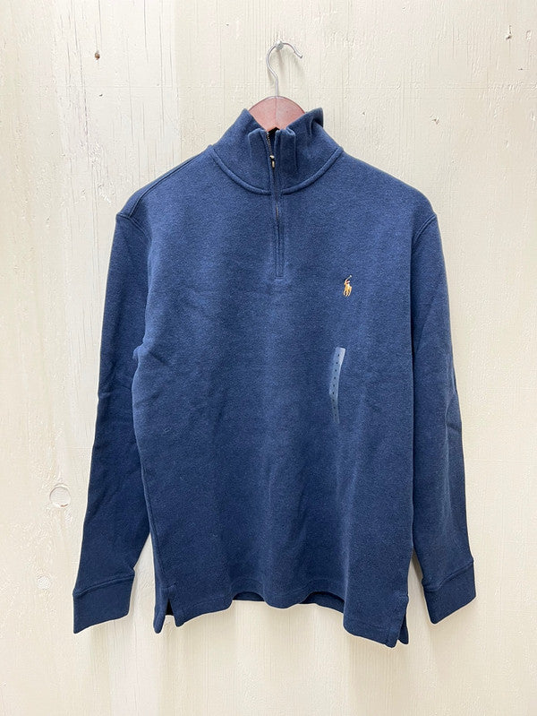 Polo Ralph Lauren Men's Estate-Rib Cotton Quarter-Zip Pullover Blue HTR 710857073016 B5