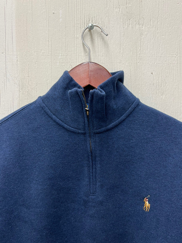 Polo Ralph Lauren Men's Estate-Rib Cotton Quarter-Zip Pullover Blue HTR 710857073016 B5