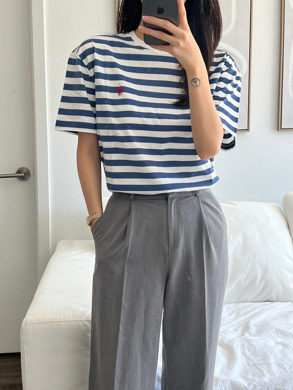 Polo Ralph Lauren Stripe Short Sleeve Shirt Royal/White 710926999001 B7