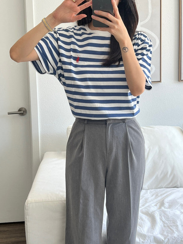 Polo Ralph Lauren Stripe Short Sleeve Shirt Royal/White 710926999001 B7