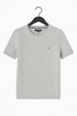 Tommy Hilfiger Women's Cable Short Sleeve Cable Knit Sweater Light Grey 76J3594 050 T11