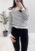 Tommy Hilfiger Women's Boatneck Stripe Knit Sweater White 76J3603 110 T7