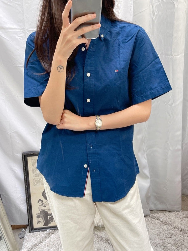 Tommy Hilfiger Men's Classic Oxford Shirt Med Indigo 78A4320 416 T4