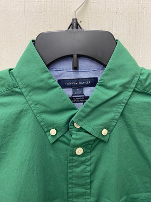 Tommy Hilfiger Men's Maxwell Shirt Short Sleeve Classic Fit Shirt Echos Of Green 78J3904 321 - APLAZE