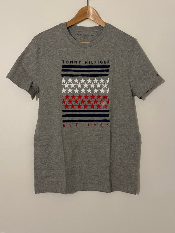 Tommy Hilfiger Mens Newton Heritage T-Shirt Grey Heather 78J5996 050 - APLAZE