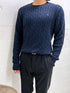 Tommy Hilfiger Men's Round Neck Long Sleeve Knit Sweater Navy 78J6868 410 T10