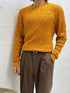 Tommy Hilfiger Men's Round Neck Long Sleeve Knit Sweater Mustard 78J6868 710 T10