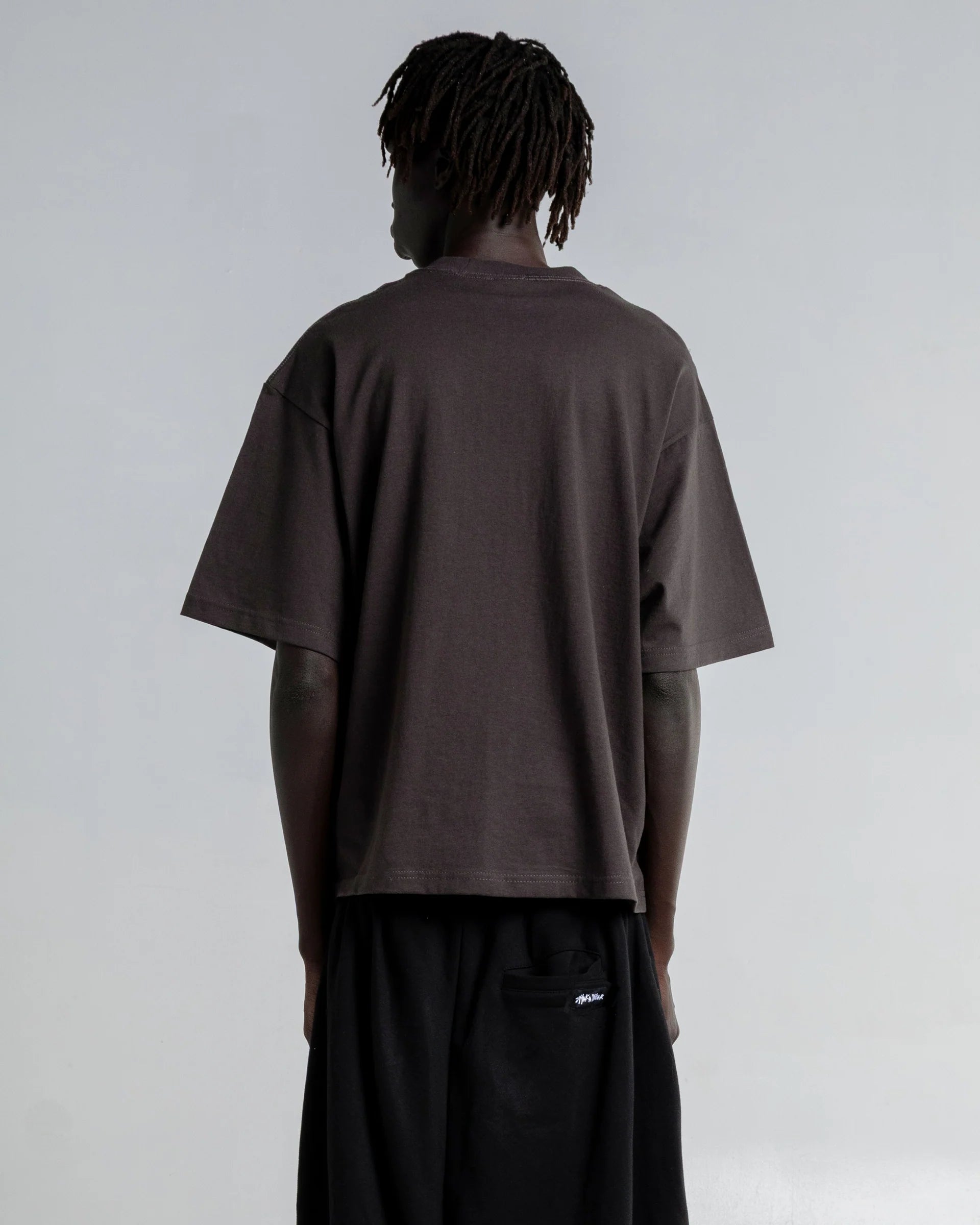 Shaka Wear Cropped Max Heavyweight Short Sleeve T-Shirt Off Black MCS72