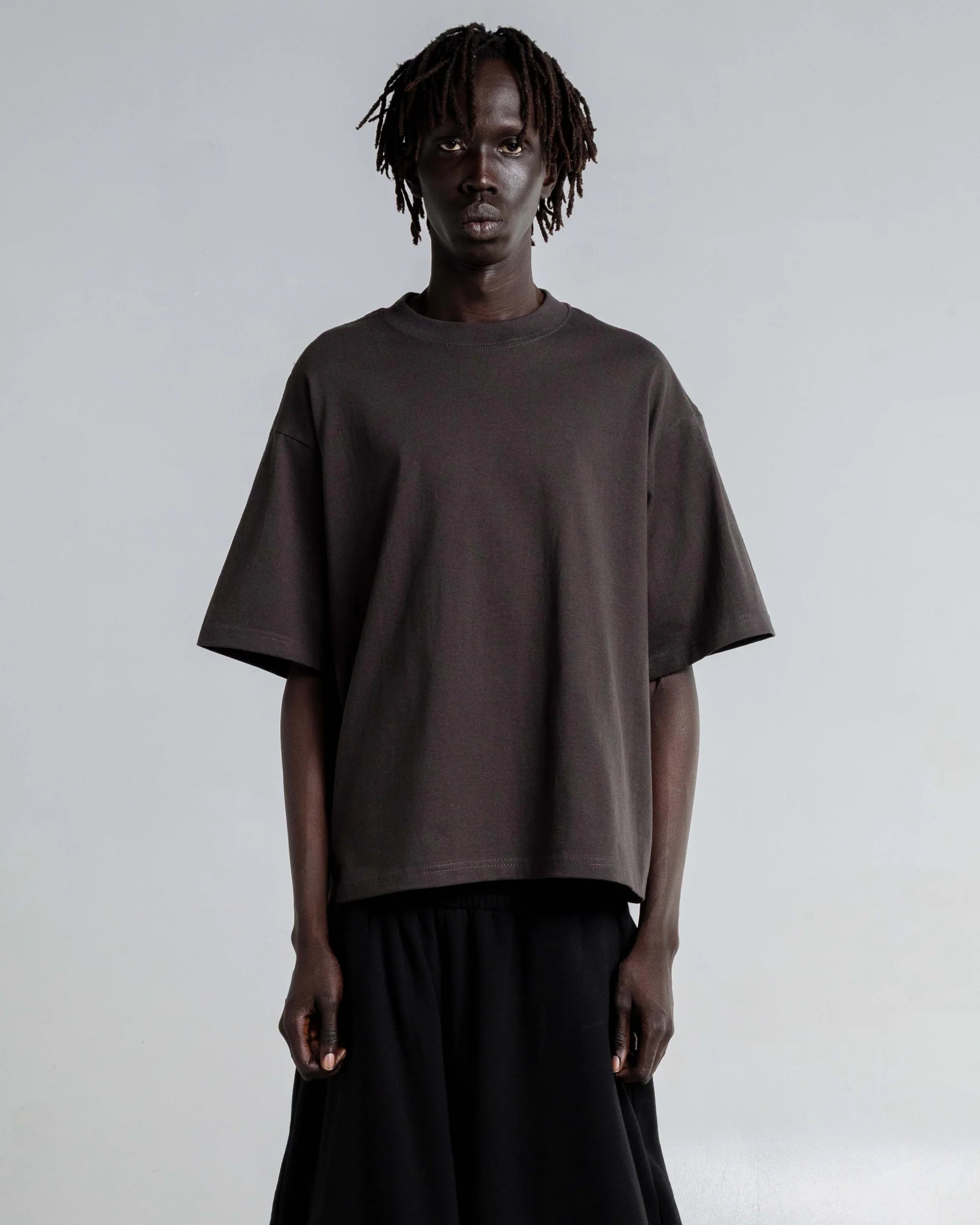 Shaka Wear Cropped Max Heavyweight Short Sleeve T-Shirt Off Black MCS72
