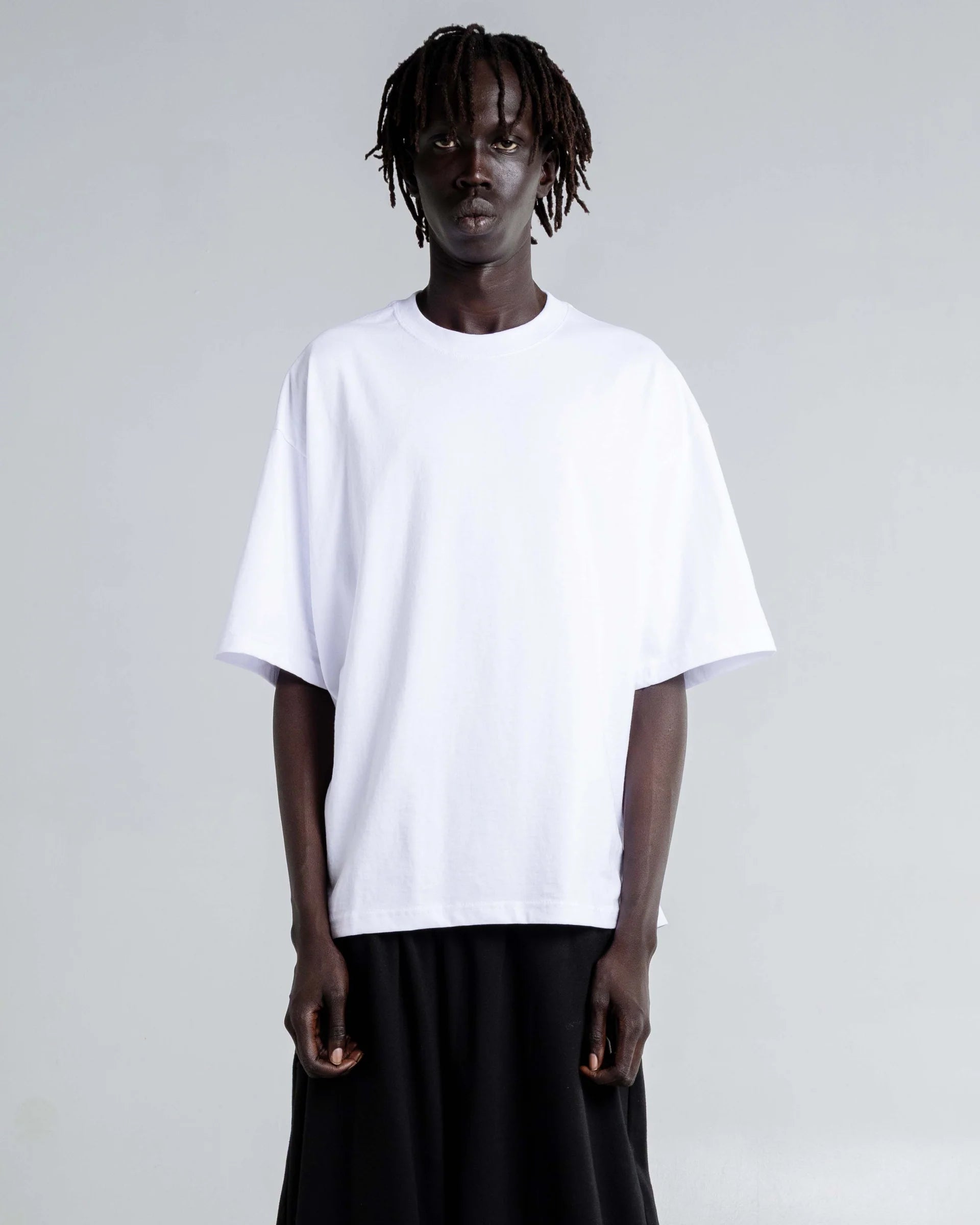 Shaka Wear Cropped Max Heavyweight Short Sleeve T-Shirt White MCS01