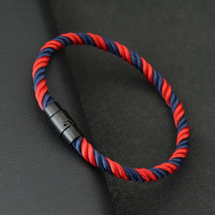 Aplaze  Men's Nautical Rope Bracelet with Black Buckle
