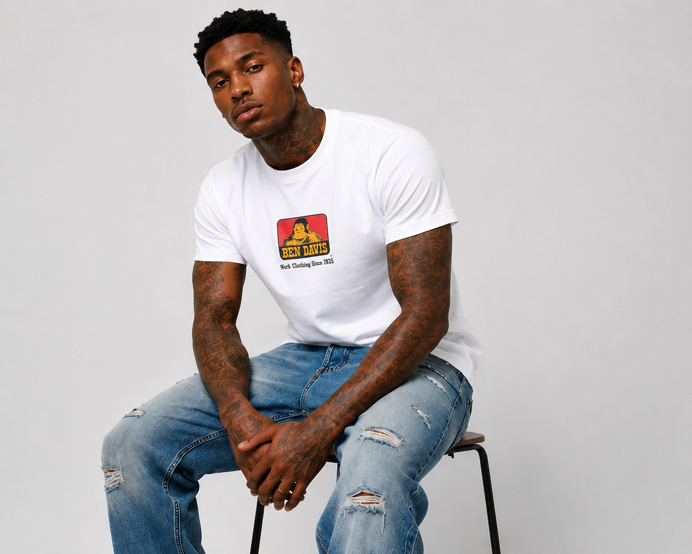 Ben Davis Classic Logo T-Shirt Y White 9063