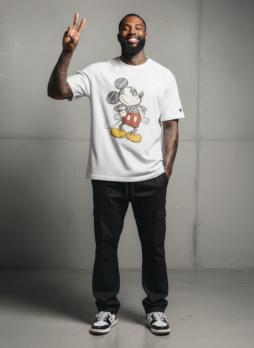 Champion Disneys Mickey & Friends Heritage Tee, Posion Mickey White T1919G 592166 045