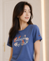 Champion Women's Classic Graphic T-Shirt Seven Seas Blue GT18H 58605Z 2X3