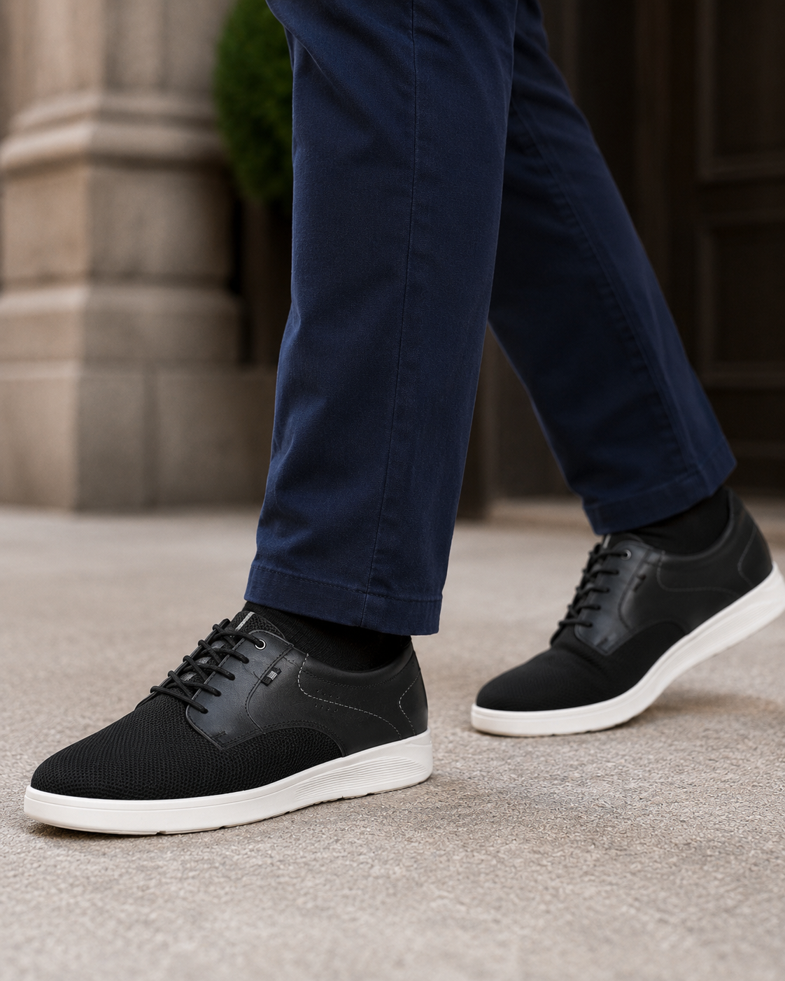 Rockport Men's Caldwell Plain Toe Oxford Sneakers Black Mesh Leather CI5211