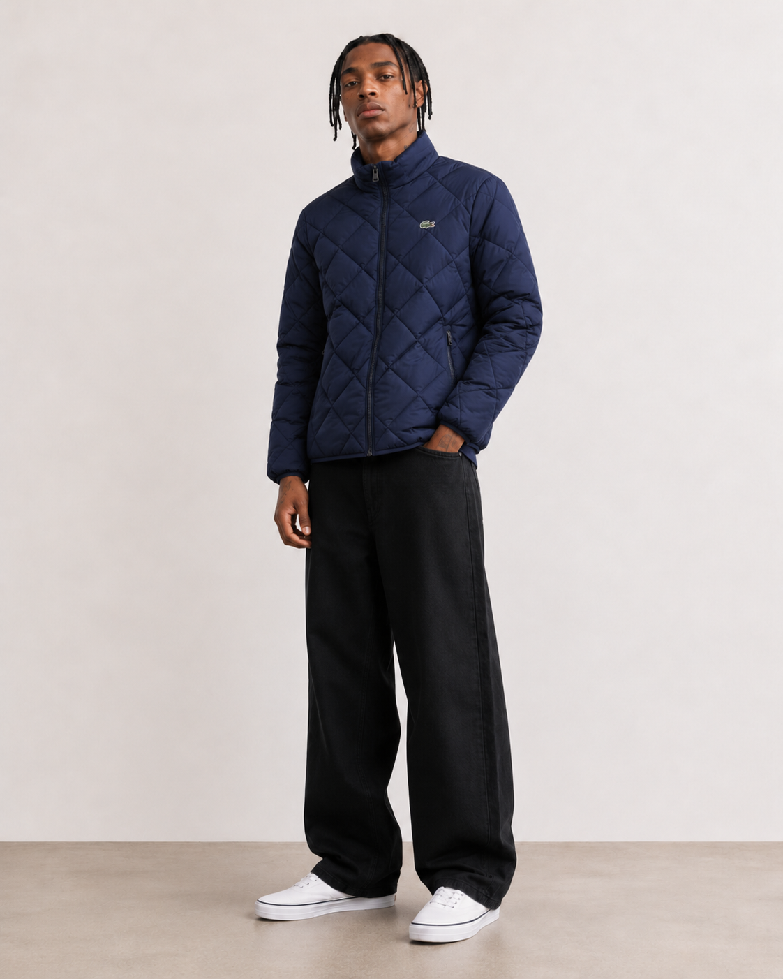 Lacoste Men’s Water-Repellent Quilted Puffer Jacket Navy Blue BH8363-51 166